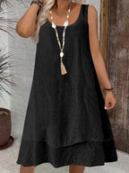 Sinead | Women's Sleeveless Tiered Hem Mini Dress