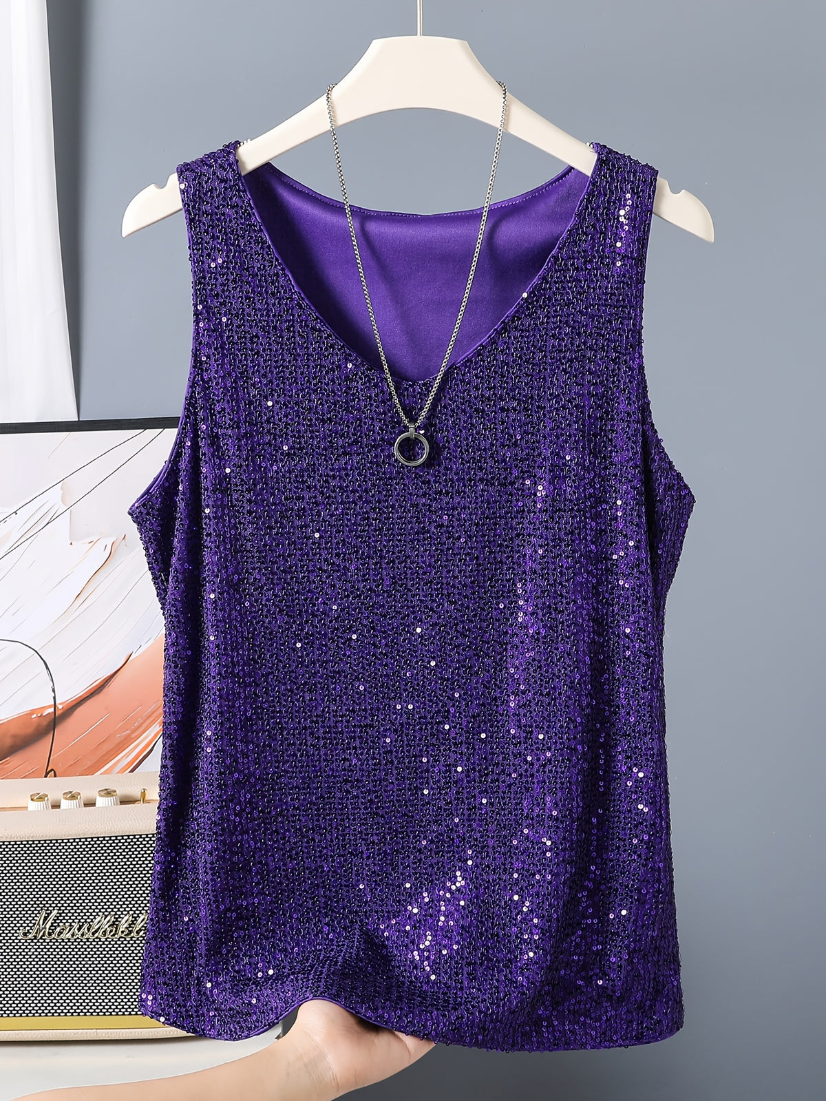 Rachel | Women's Sequin V-Neck Lace Corset Top