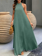 Maria | Women's Halter-Neck Textured Maxi Dress