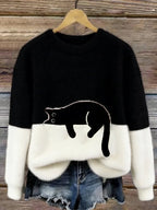 Ines Cat Motif Wool-Mix Knit Sweater