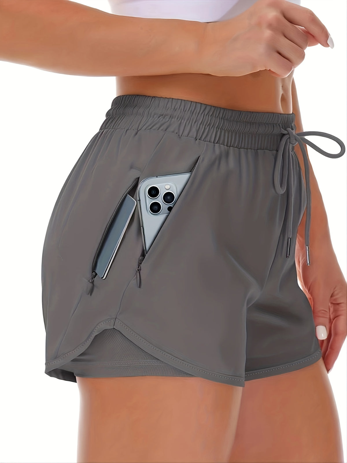 Cordelia | Women's High-Waist Zip-Pocket Running Shorts