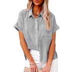 Mathilde | Women's V-Neck Short Sleeve Blouse