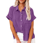 Mathilde | Women's V-Neck Short Sleeve Blouse