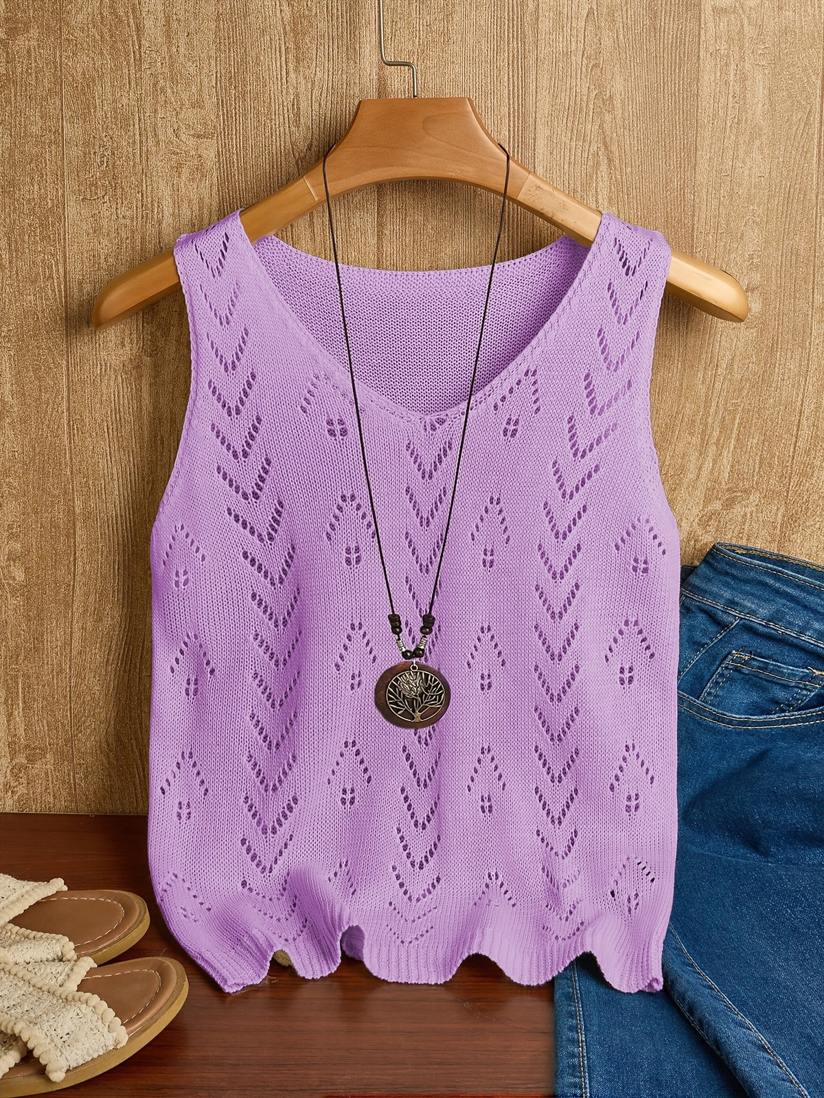 Guusje | Women's Pointelle Knit Sleeveless Tank Top