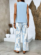 Dagmar | Women's Printed Two-Piece Set Wide Leg Pant Set