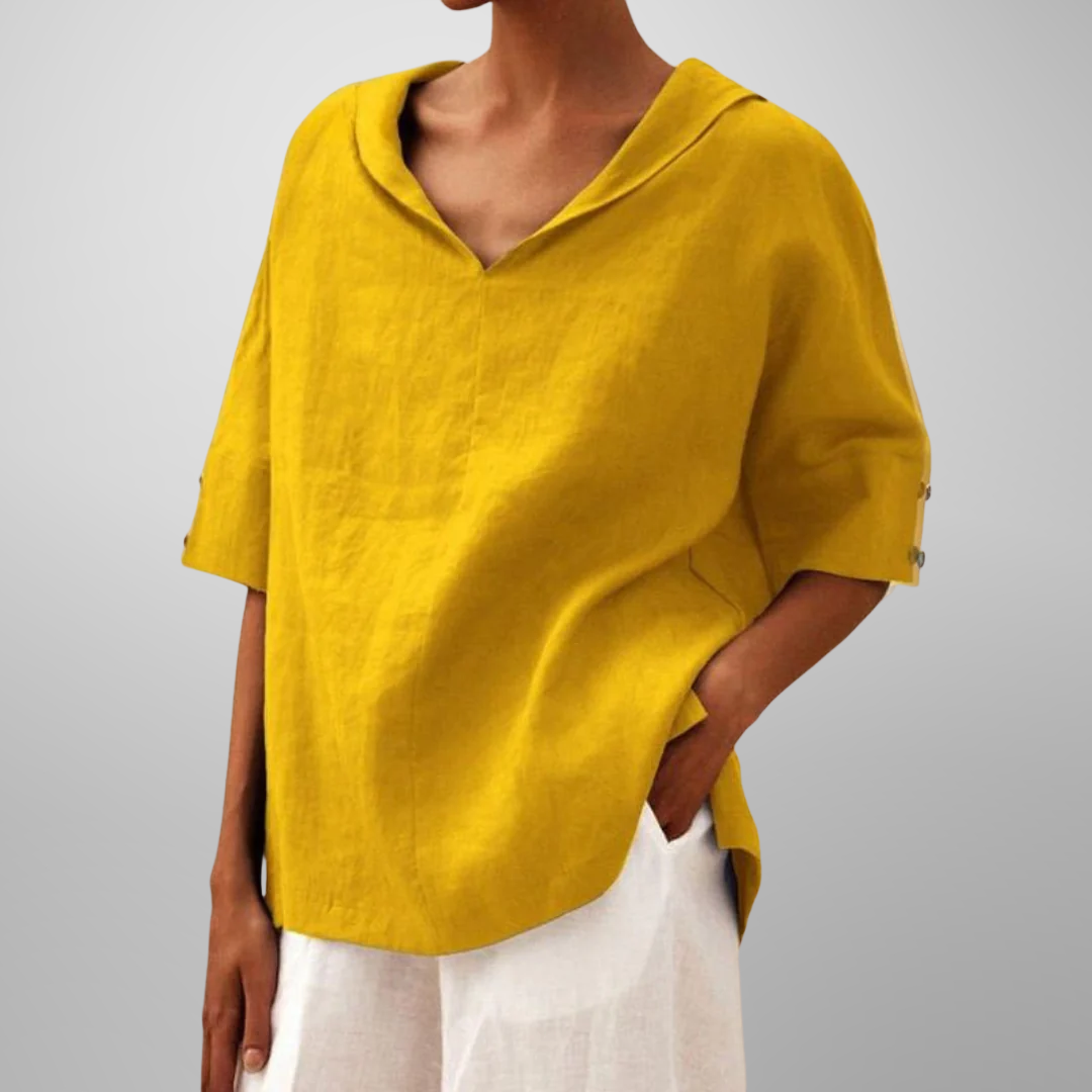 Athena | Women's Relaxed Collar V-Neck Top