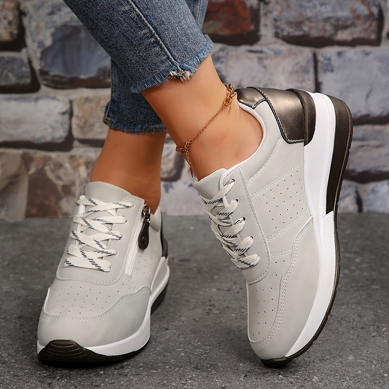 Yasmin | Women's Ribbed Sneakers with Block Sole