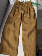 Sienna Blaine | Women's Wide-Leg High-Waist Trousers with Drawstring Waist