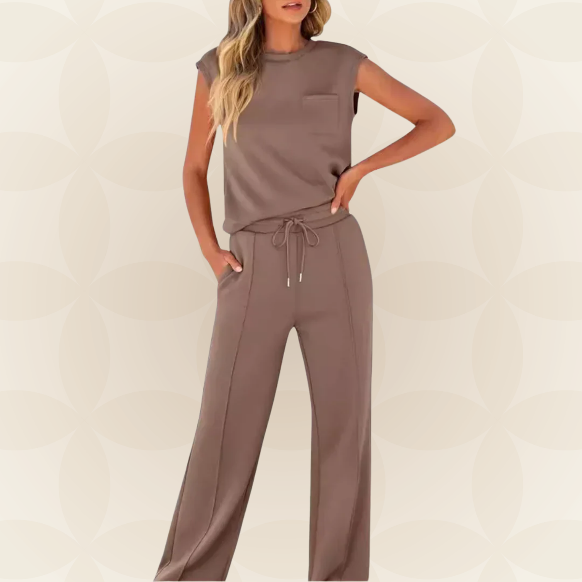 Cecile | Women's Two-Piece Set Relaxed-Fit Loungewear Co-ord