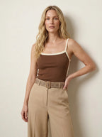 Dilara | Women's Sleeveless Square-Neck Bodycon Top