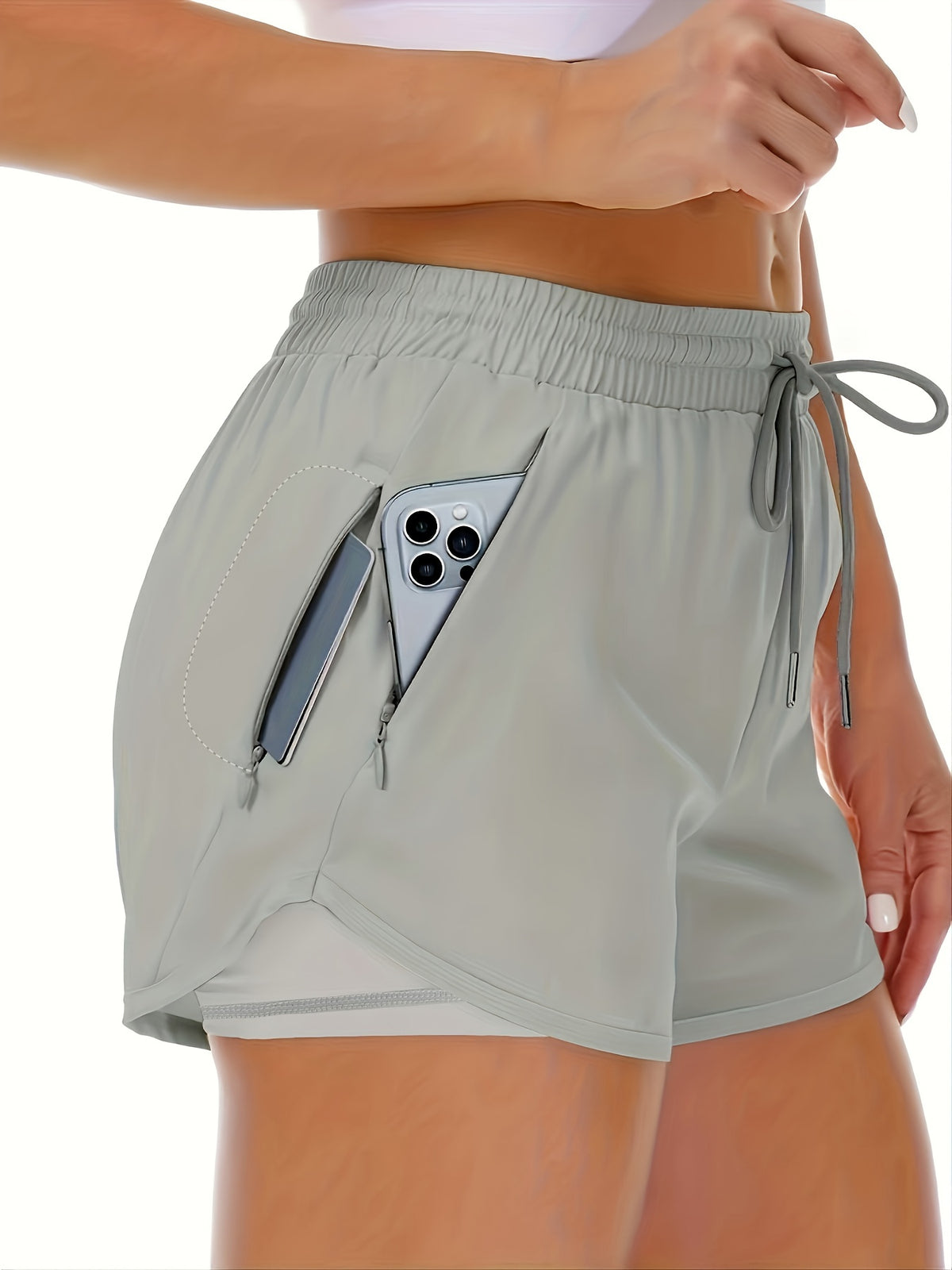Cordelia | Women's High-Waist Zip-Pocket Running Shorts