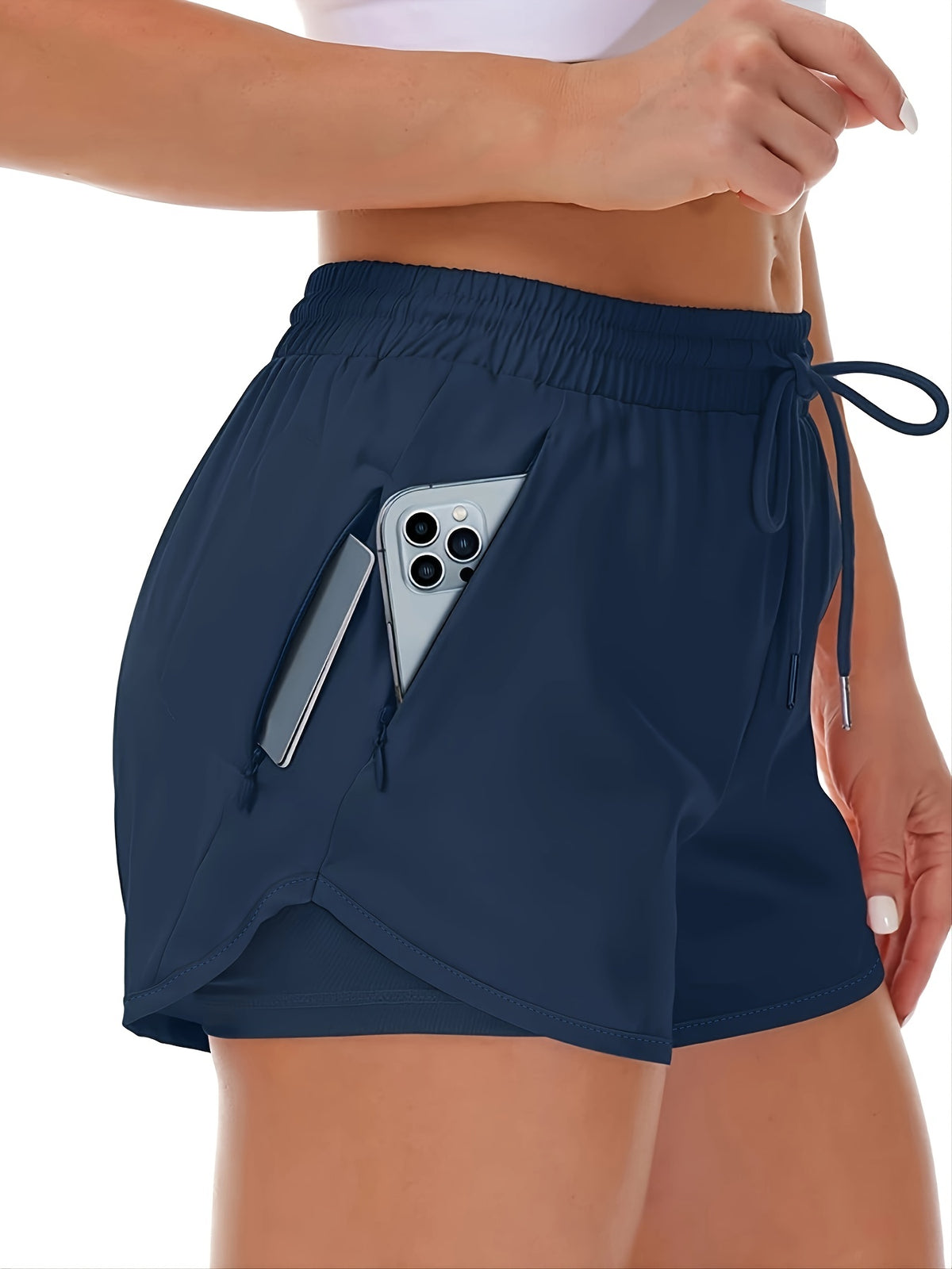 Cordelia | Women's High-Waist Zip-Pocket Running Shorts