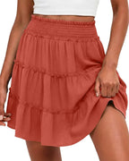 Willow | Women's High-Waist Ruffle Skort with Built-In Shorts