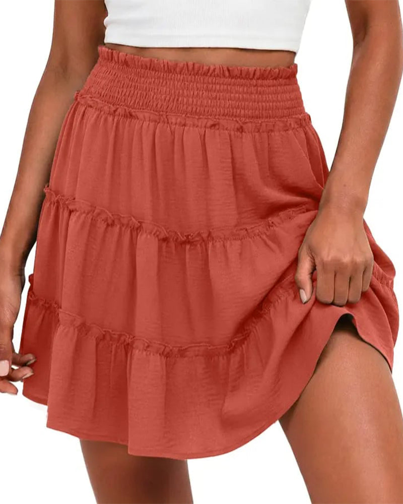 Willow | Women's High-Waist Ruffle Skort with Built-In Shorts