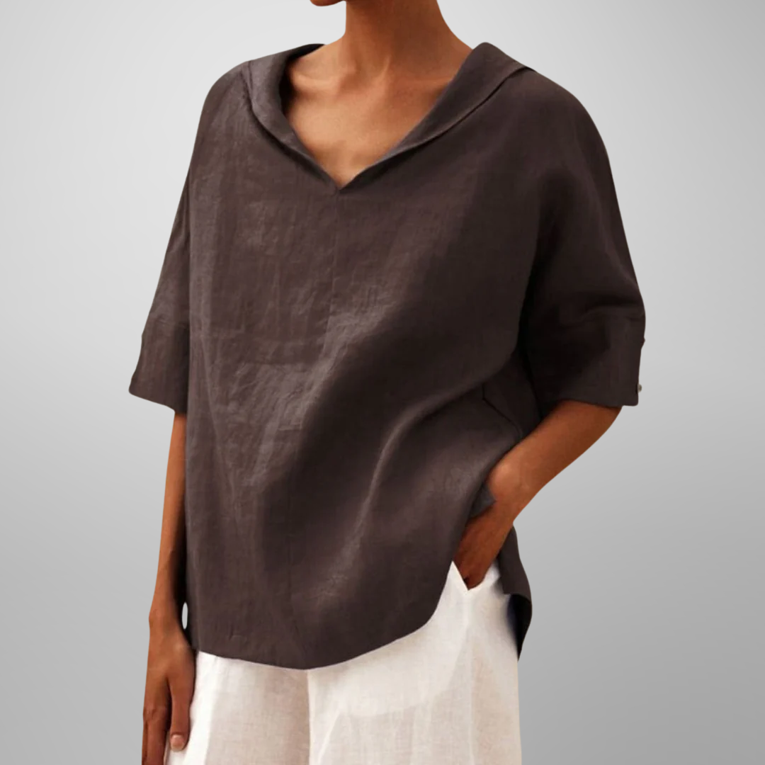 Athena | Women's Relaxed Collar V-Neck Top