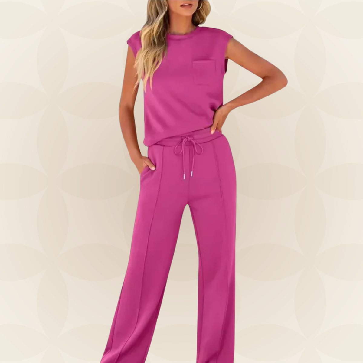 Cecile | Women's Two-Piece Set Relaxed-Fit Loungewear Co-ord