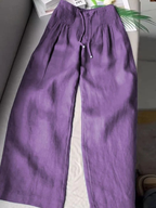 Sienna Blaine | Women's Wide-Leg High-Waist Trousers with Drawstring Waist