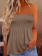 Pleun | Women's Smocked Off-Shoulder Lace Corset Top