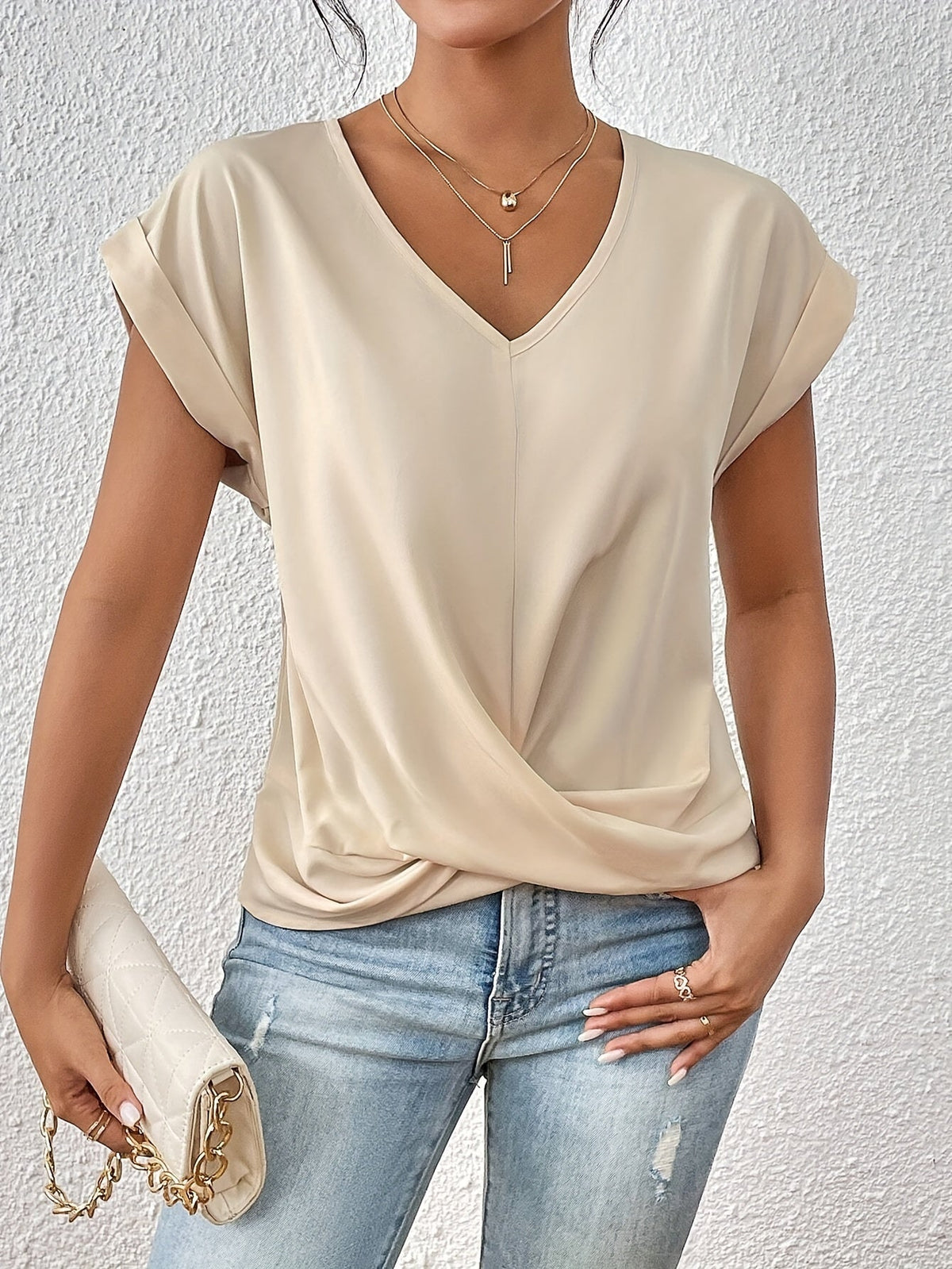 Ariane | Women's V-Neck Twist-Front Top