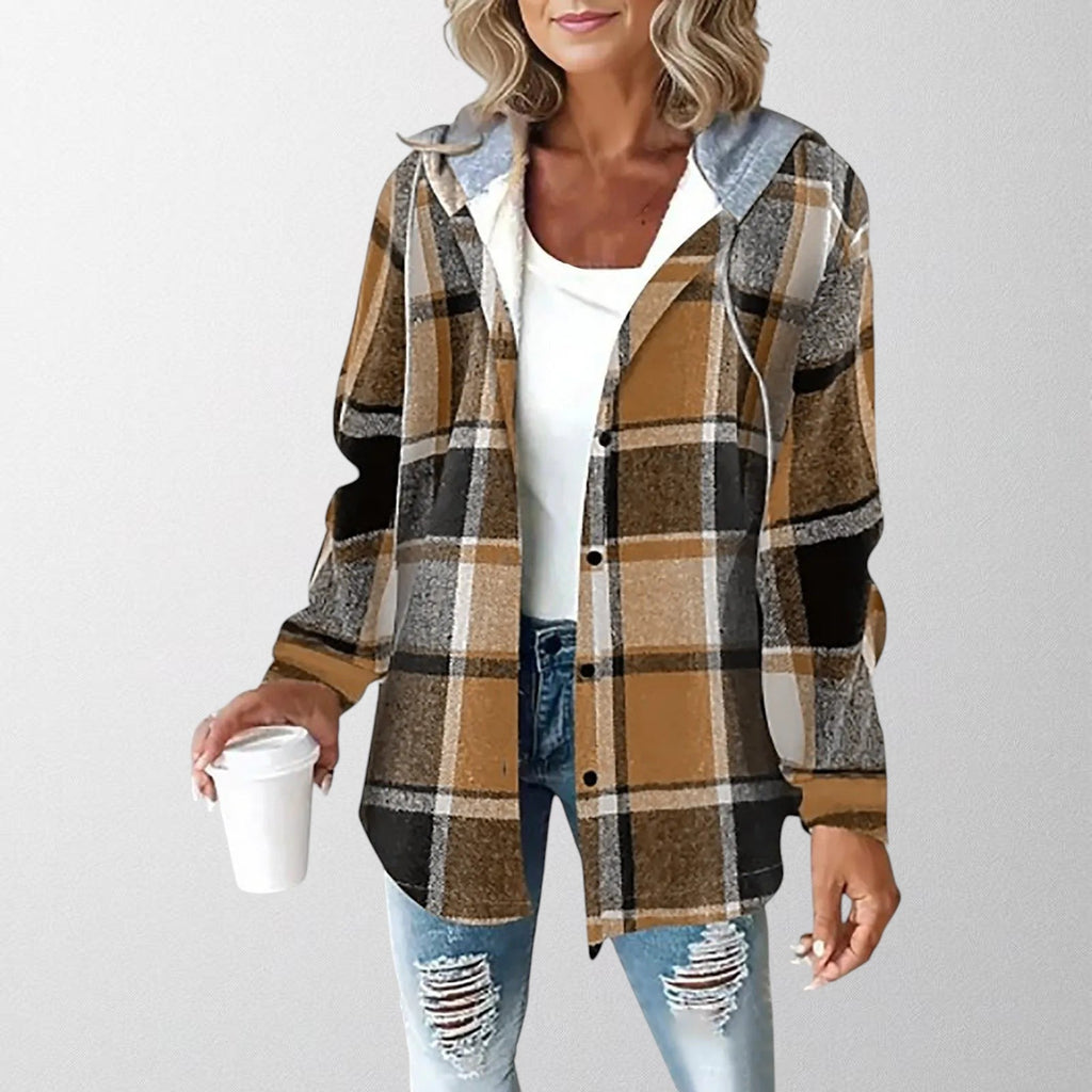 Tilda | Women's Plaid Hooded Zip-Up Jacket – Weekend Errands