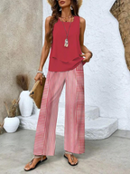 Dagmar | Women's Printed Two-Piece Set Wide Leg Pant Set
