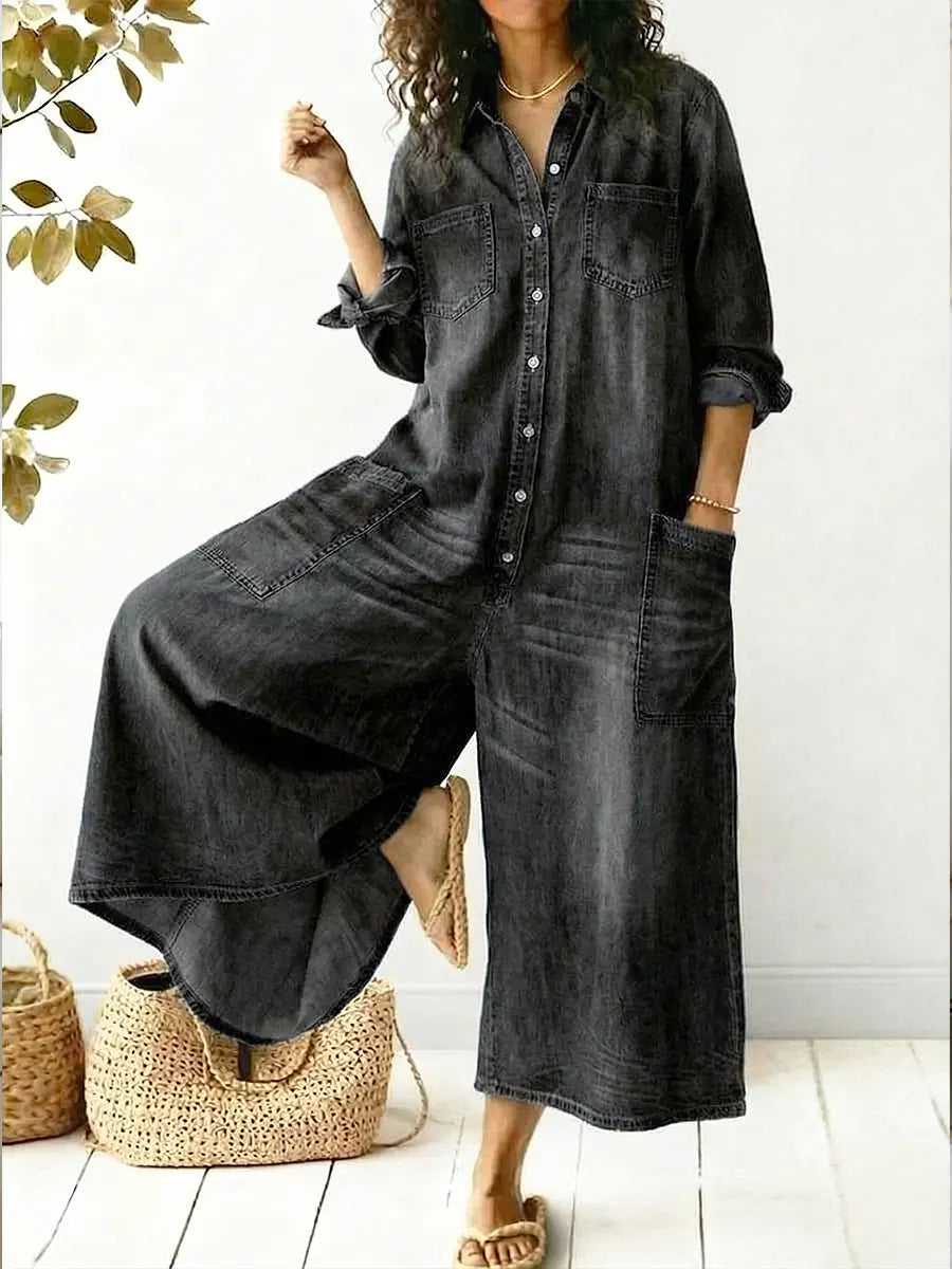 Blanche | Women's Relaxed-Fit Button Front Jumpsuit
