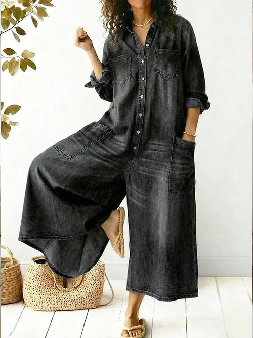 Blanche | Women's Relaxed-Fit Button Front Jumpsuit