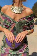 Anette | Women's V-Neck Pleated Waist Maxi Dress