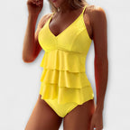Agatha | Women's Ruffled Tie-Front One-Shoulder Swimsuit