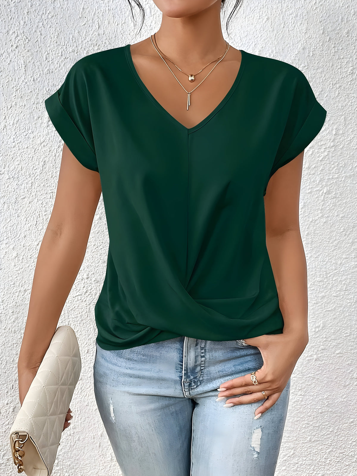 Ariane | Women's V-Neck Twist-Front Top