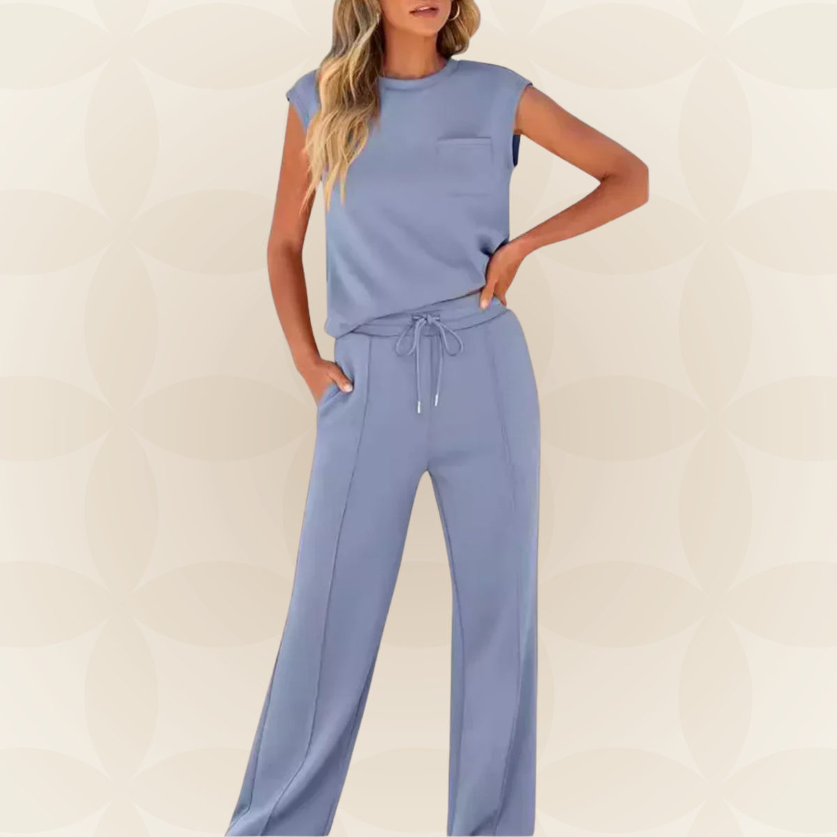 Cecile | Women's Two-Piece Set Relaxed-Fit Loungewear Co-ord