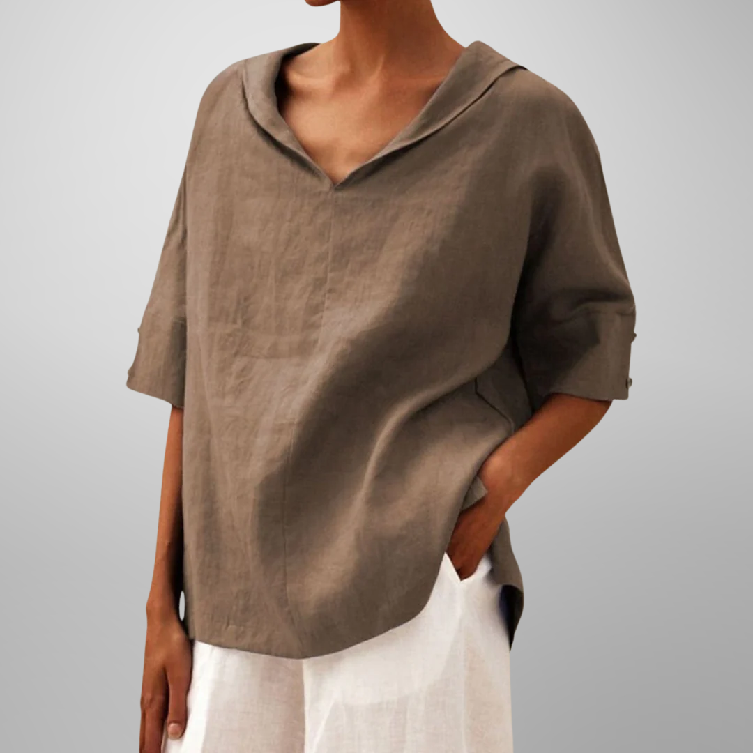 Athena | Women's Relaxed Collar V-Neck Top
