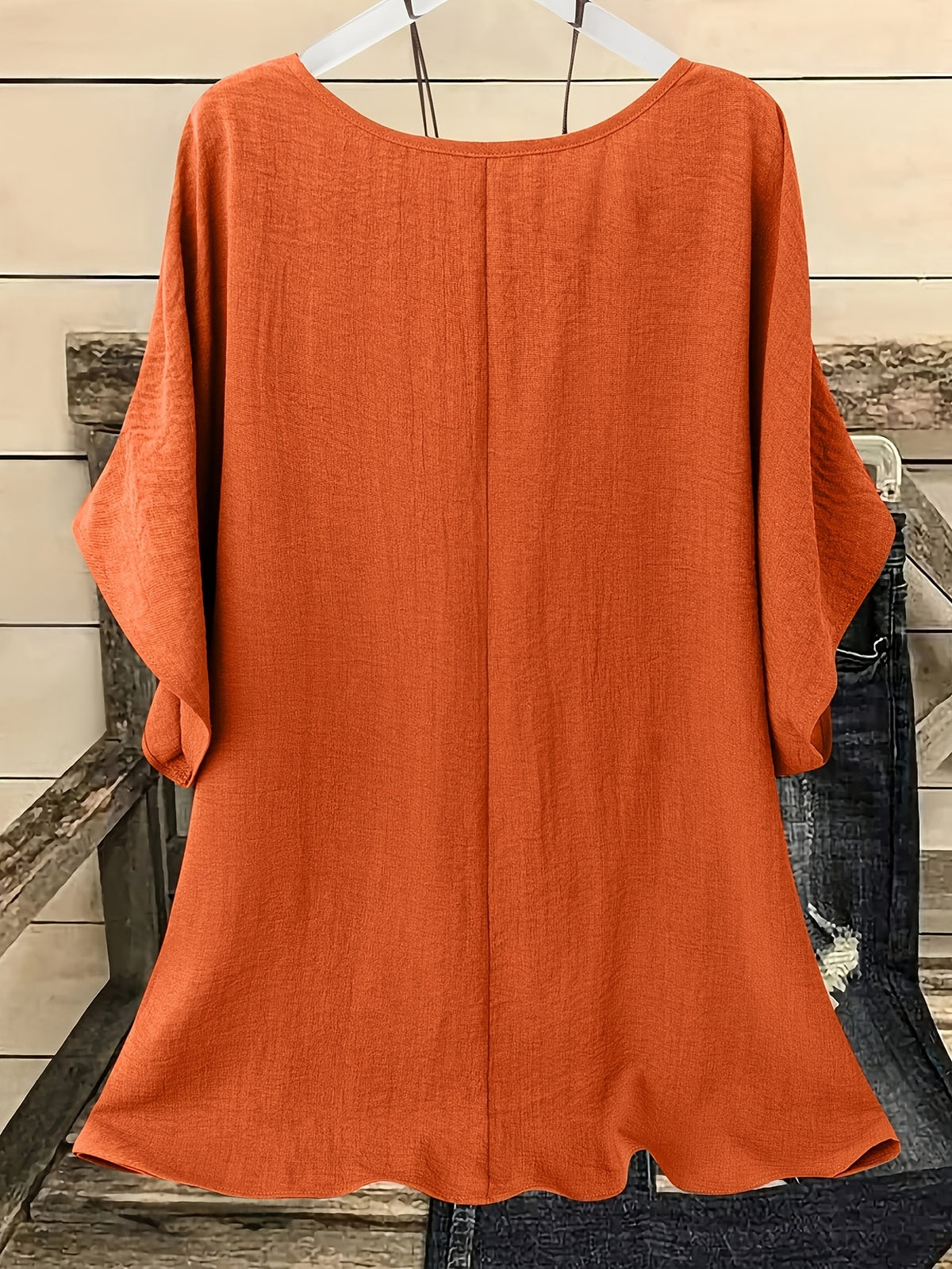 Maud | Women's Oversized Batwing-Sleeve Round-Neck Top
