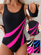 Constance | Women's Colour-Block Racerback Bodycon Swimsuit