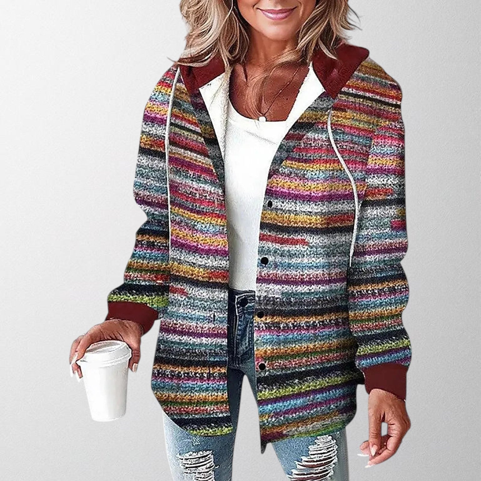 Tilda | Women's Plaid Hooded Zip-Up Jacket – Weekend Errands