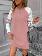 Vivienne | Women's Colour-Block Long Sleeve Mini Dress