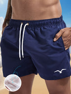 Bent | Men's Seagull Print Drawstring Beach Shorts