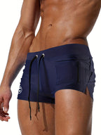 Maarten | Men's Swim Shorts with Zip Pocket & Split Hem