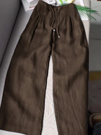 Sienna Blaine | Women's Wide-Leg High-Waist Trousers with Drawstring Waist