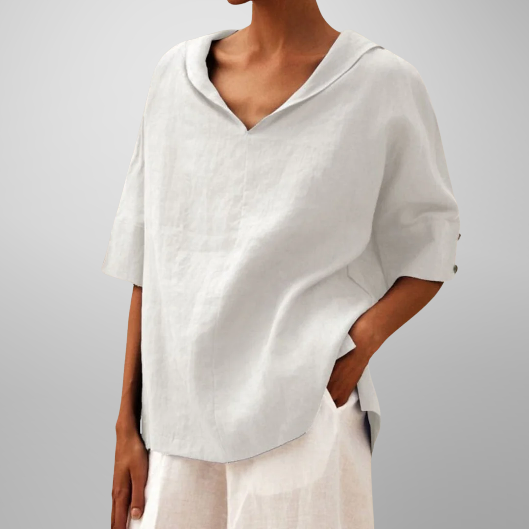 Athena | Women's Relaxed Collar V-Neck Top
