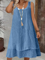 Sinead | Women's Sleeveless Tiered Hem Mini Dress
