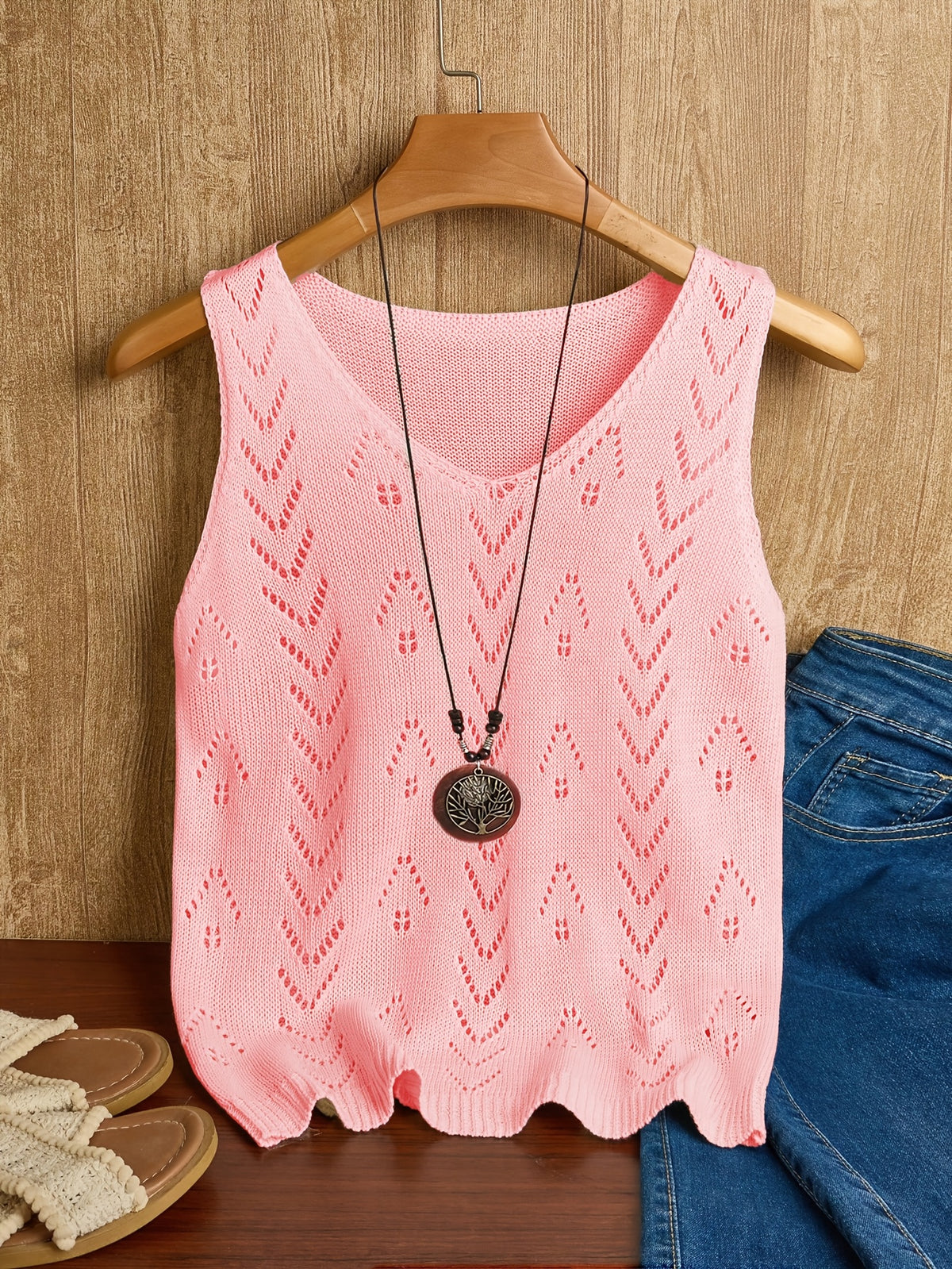 Guusje | Women's Pointelle Knit Sleeveless Tank Top