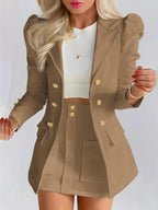 Farah | Women's Double-Breasted Blazer & Skirt Set