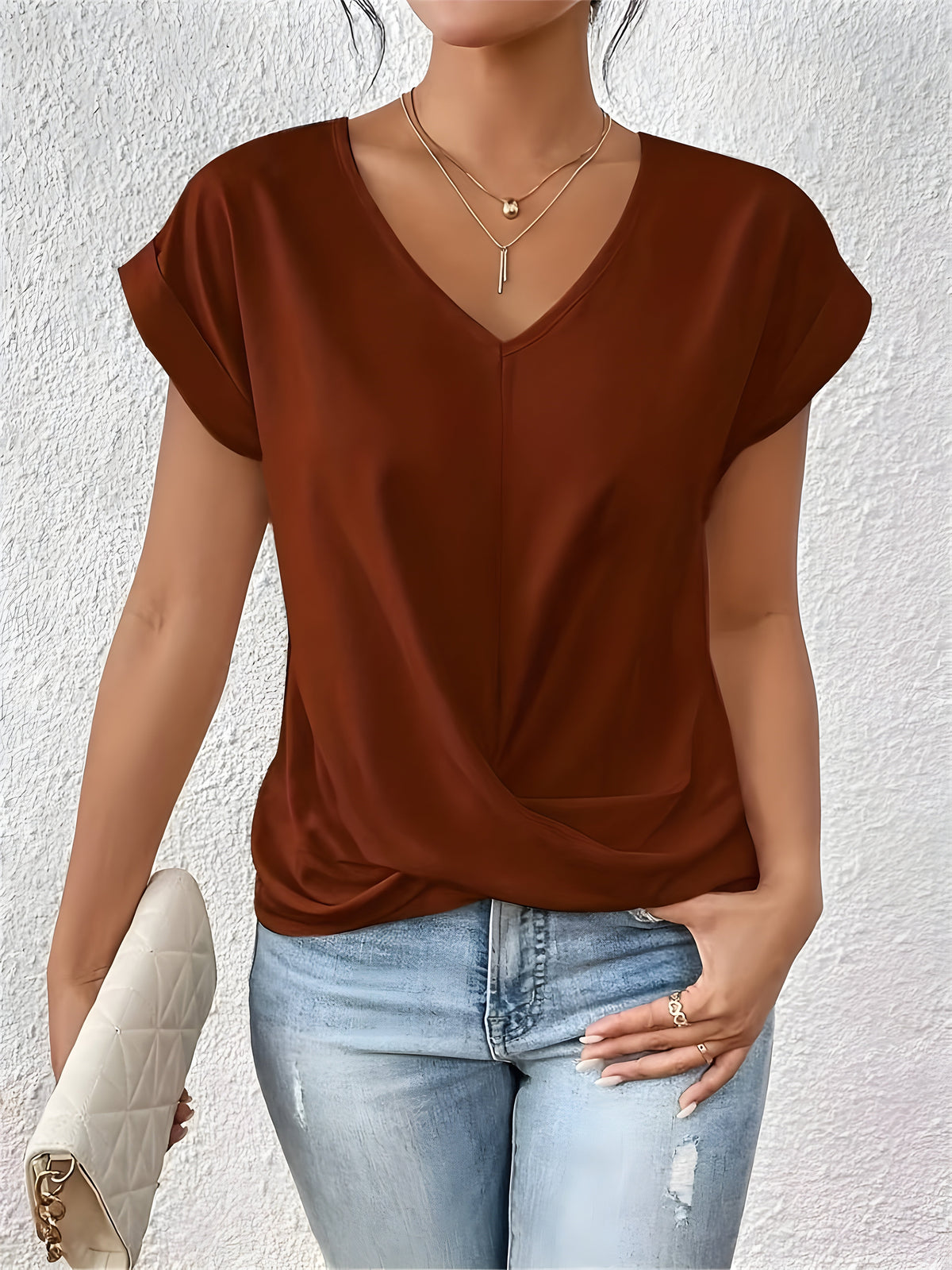 Ariane | Women's V-Neck Twist-Front Top
