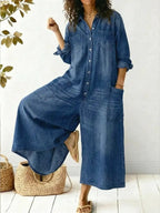 Blanche | Women's Relaxed-Fit Button Front Jumpsuit
