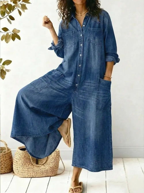 Blanche | Women's Relaxed-Fit Button Front Jumpsuit