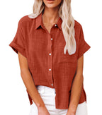 Mathilde | Women's V-Neck Short Sleeve Blouse