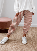 Willow | Women's Striped Wide-Leg Trousers with Elastic Waist