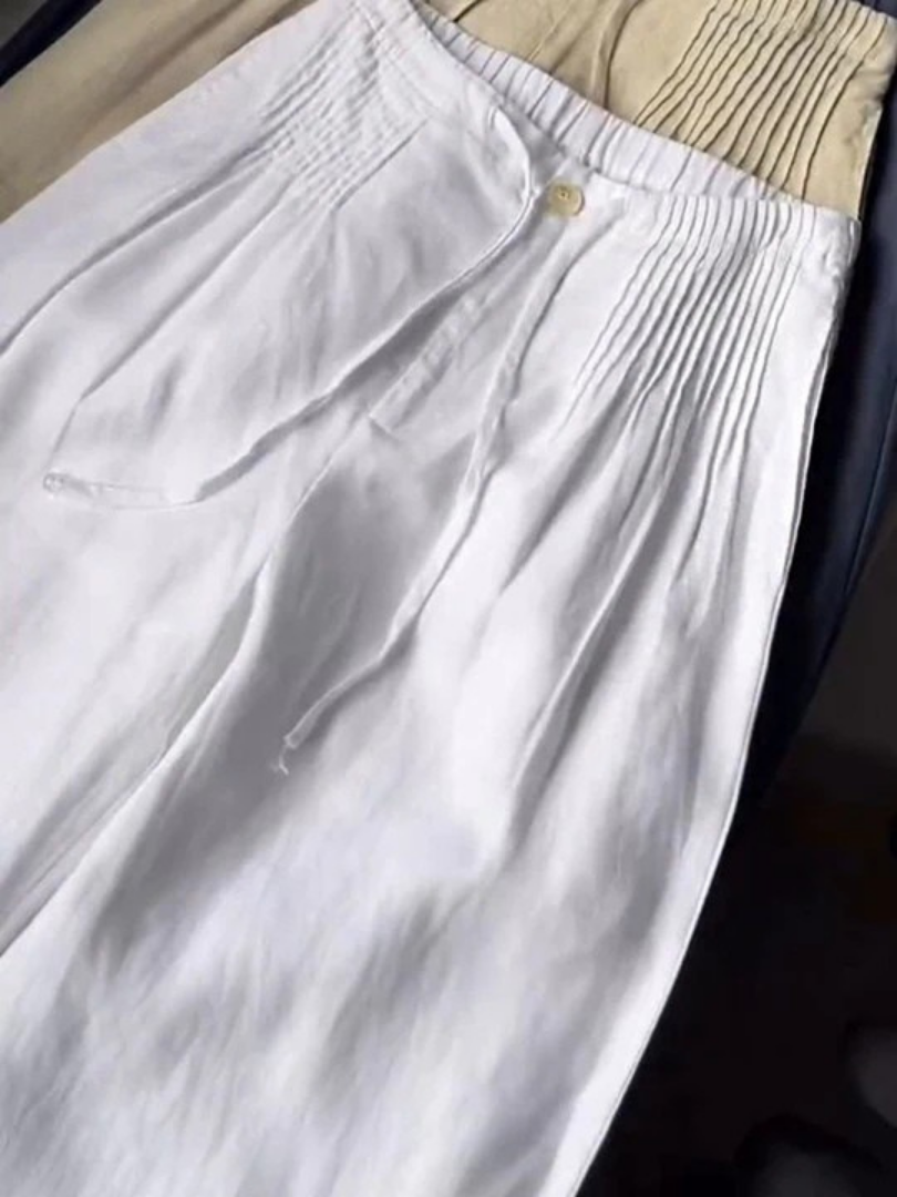 Sienna Blaine | Women's Wide-Leg High-Waist Trousers with Drawstring Waist