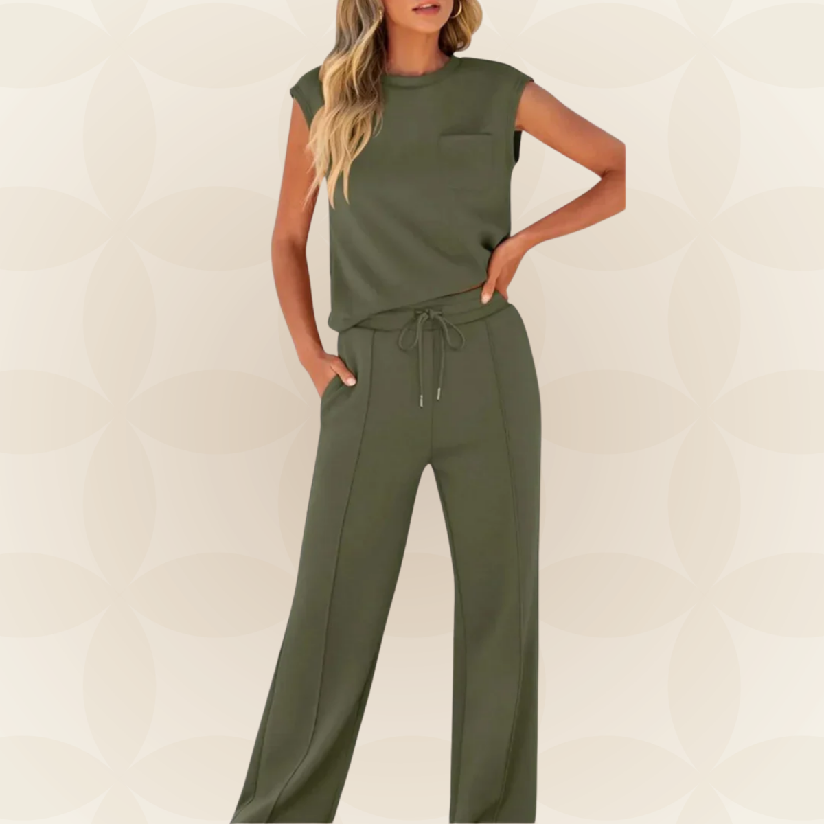 Cecile | Women's Two-Piece Set Relaxed-Fit Loungewear Co-ord